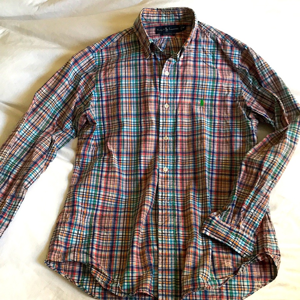 Ralph Lauren Button Down L. Sleeve Shirt Plaid M